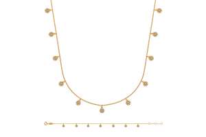 SET - Anker geschliffen Gelbgold 375, Armband 19cm und Collier 45cm mit 7 & 11