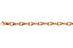 Bracelet or rose 750, 19cm, en forme de V, 6mm