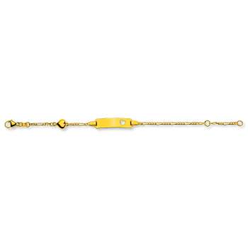 Bébé Bracelet Figaro 3+1 Gelbgold 375, 14cm, mit