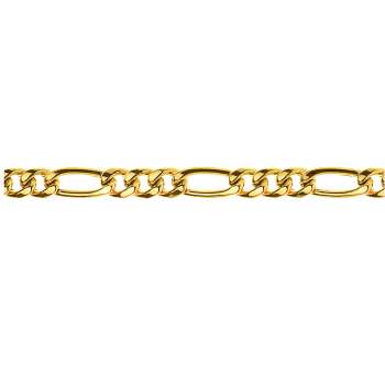 Figaro Bracelet 3+1 diamantiert Gelbgold 750, Halbmassiv,