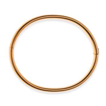 Armreif mit Scharnier Rotgold 750, Profil oval horizontal 6x3.6mm,