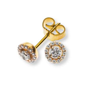 Ohrstecker Entourage Gelbgold 375 mit Zirkonias